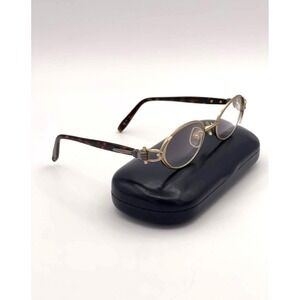 Rare Kieselstein Cord Stroked Titanium Eyeglasses Oval Tortoise Japan Frame